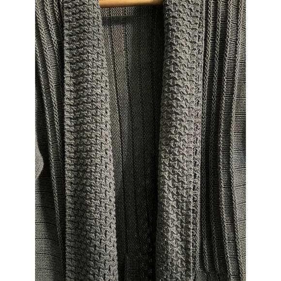 BOLD ELEMENTS Large Open Front Cardigan Side Slits Light Weight Heathered Gray - Picture 5 of 10